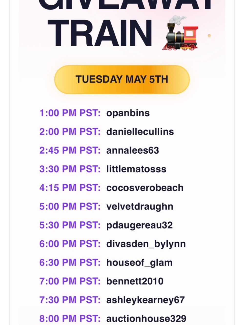 Non-stop giveaways train Opanbins